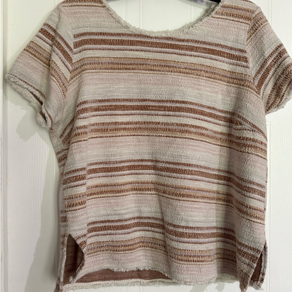 Striped Beige and Brown Women's Top